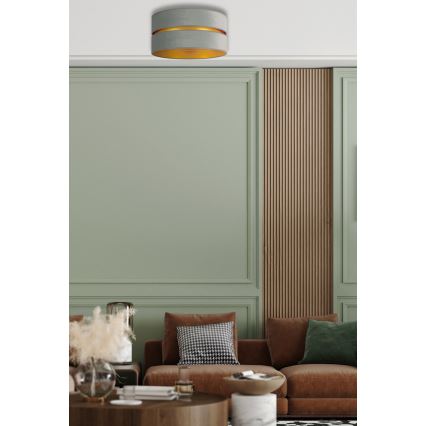 Duolla - Plafondlamp DUO 1xE27/15W/230V diameter 40 cm licht groen/goud