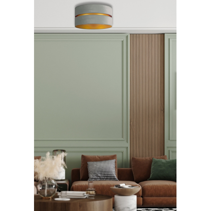 Duolla - Plafondlamp DUO 1xE27/15W/230V diameter 40 cm licht groen/goud