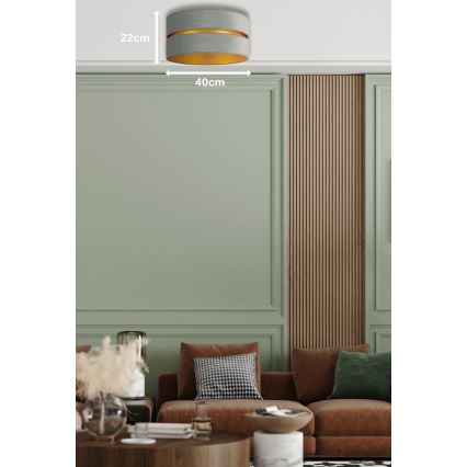 Duolla - Plafondlamp DUO 1xE27/15W/230V diameter 40 cm licht groen/goud