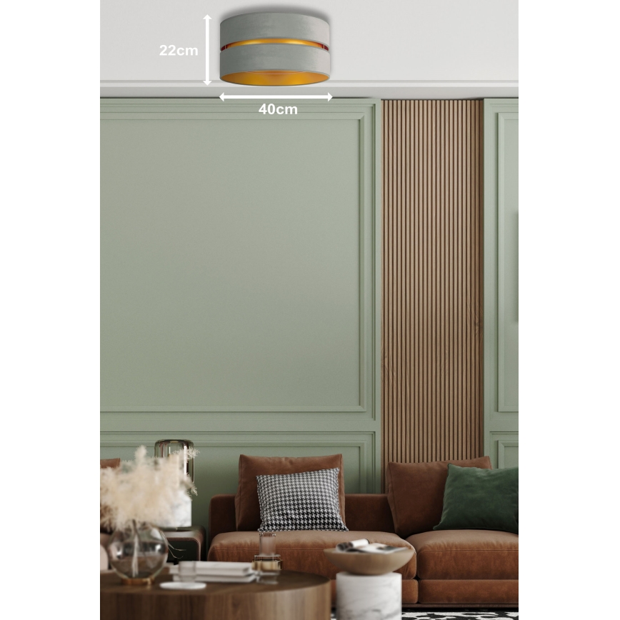Duolla - Plafondlamp DUO 1xE27/15W/230V diameter 40 cm licht groen/goud