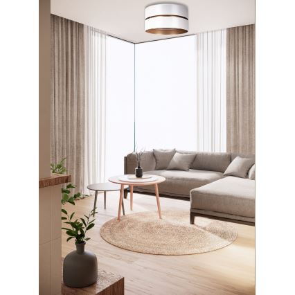 Duolla - Plafondlamp DUO 1xE27/15W/230V diameter 40 cm wit/goud