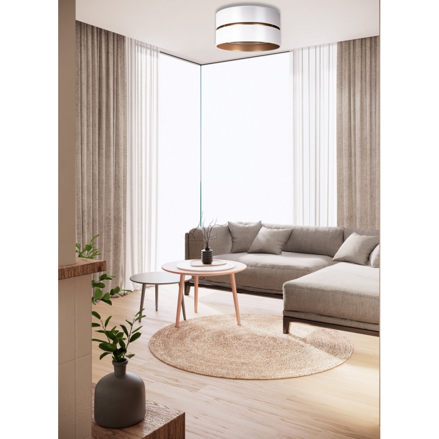 Duolla - Plafondlamp DUO 1xE27/15W/230V diameter 40 cm wit/goud