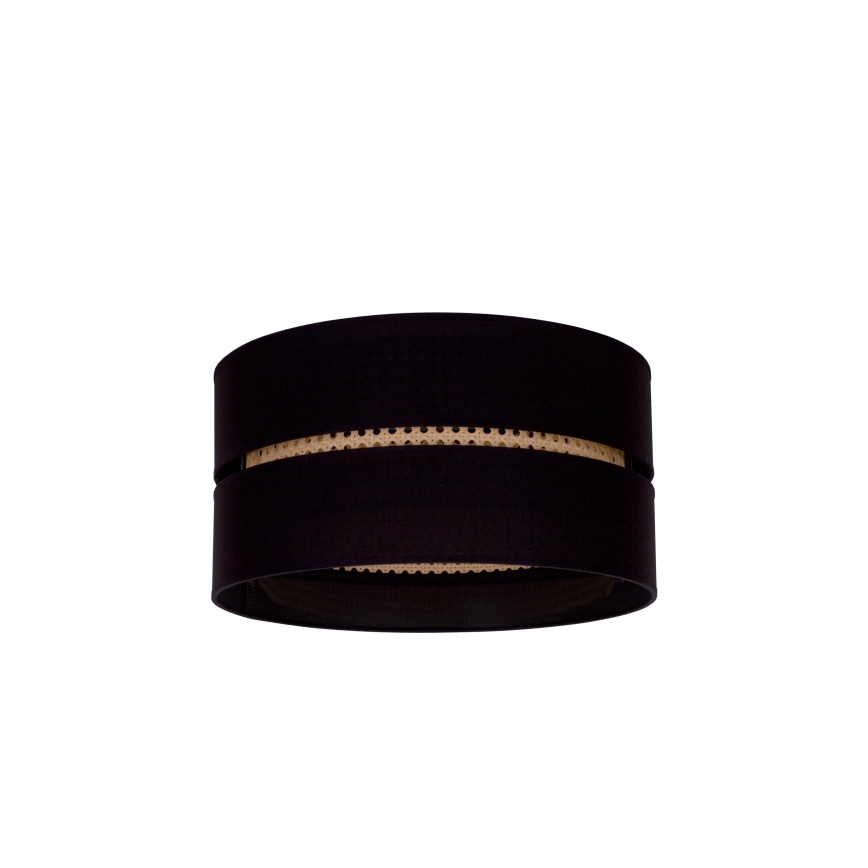 Duolla - Plafondlamp DUO 1xE27/15W/230V diameter 40 cm zwart/rotan