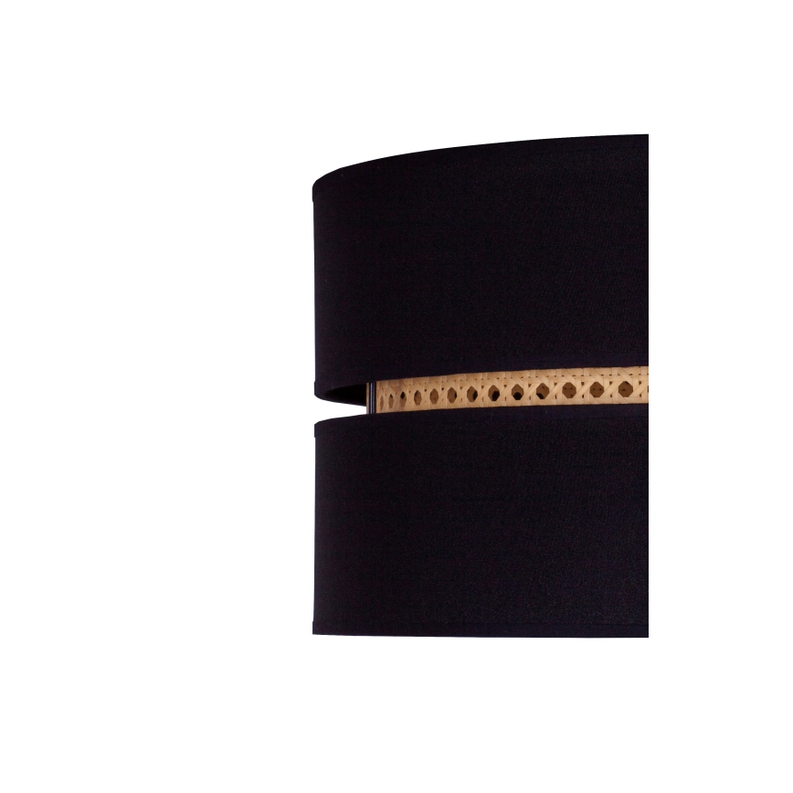 Duolla - Plafondlamp DUO 1xE27/15W/230V diameter 40 cm zwart/rotan
