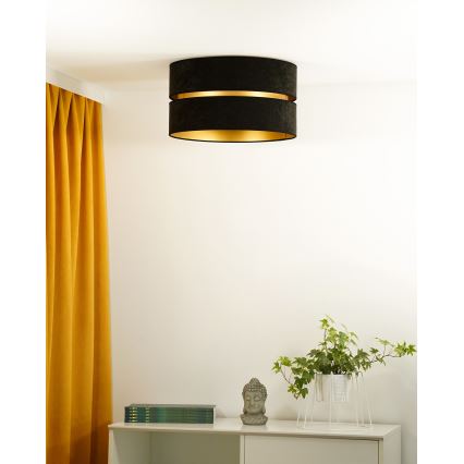 Duolla - Plafondlamp DUO 1xE27/40W/230V diameter 40 cm zwart/goud
