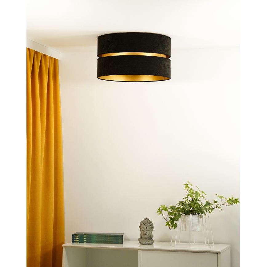 Duolla - Plafondlamp DUO 1xE27/40W/230V diameter 40 cm zwart/goud