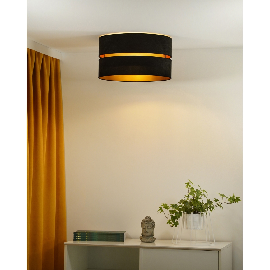 Duolla - Plafondlamp DUO 1xE27/40W/230V diameter 40 cm zwart/goud