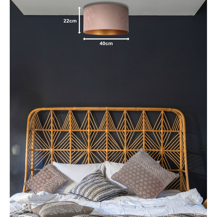 Duolla - Plafondlamp ROLLER 1xE27/15W/230V diameter 40 cm beige/gouden