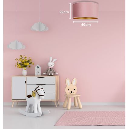 Duolla - Plafondlamp ROLLER 1xE27/15W/230V diameter 40 cm roze/gouden