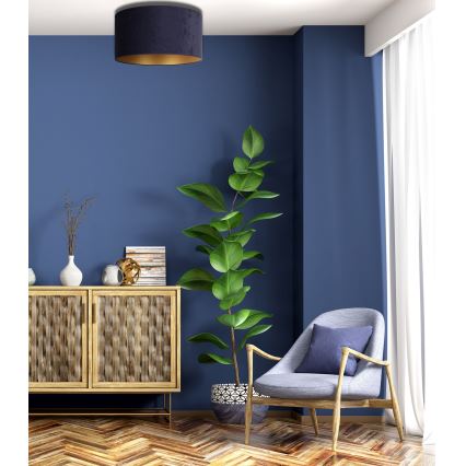Duolla - Plafondlamp ROLLER 1xE27/15W/230V Ø 40 cm blauw/goud