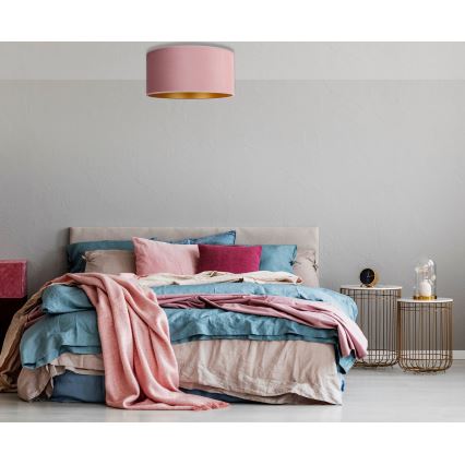 Duolla - Plafondlamp ROLLER 3xE27/15W/230V Ø 60 cm roze/goud