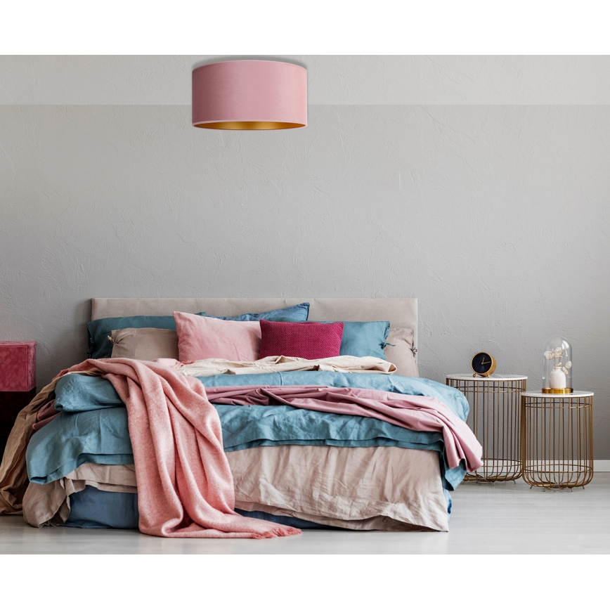 Duolla - Plafondlamp ROLLER 3xE27/15W/230V Ø 60 cm roze/goud