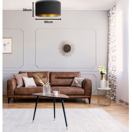 Duolla - Plafondlamp ROLLER 3xE27/15W/230V Ø 60 cm zwart/goud