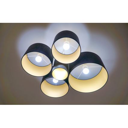 Duolla - Plafondlamp ROLLER PENTO 5xE27/60W/230V antraciet