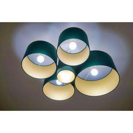 Duolla - Plafondlamp ROLLER PENTO 5xE27/60W/230V groen/goud