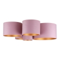 Duolla - Plafondlamp ROLLER PENTO 5xE27/60W/230V roze