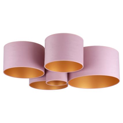 Duolla - Plafondlamp ROLLER PENTO 5xE27/60W/230V roze