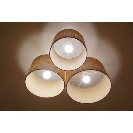 Duolla - Plafondlamp ROLLER TRIO 3xE27/60W/230V beige