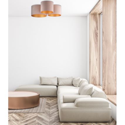Duolla - Plafondlamp ROLLER TRIO 3xE27/60W/230V bruin