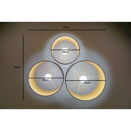 Duolla - Plafondlamp ROLLER TRIO 3xE27/60W/230V bruin