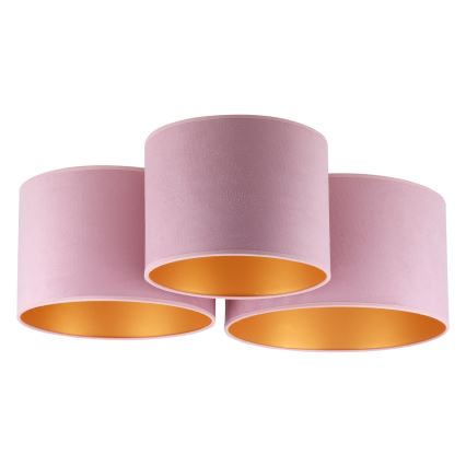 Duolla - Plafondlamp ROLLER TRIO 3xE27/60W/230V roze