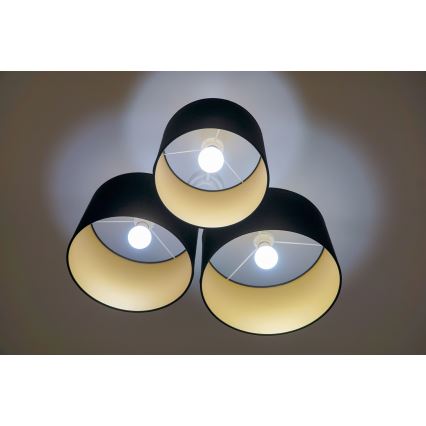 Duolla - Plafondlamp ROLLER TRIO 3xE27/60W/230V zwart/goud