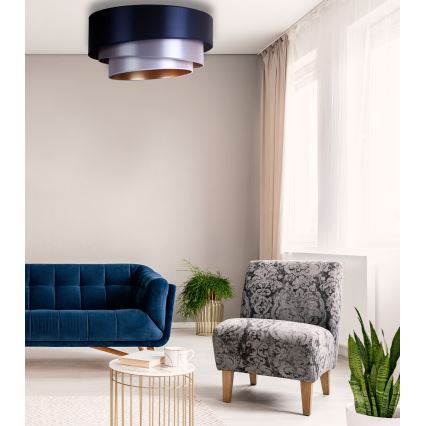 Duolla - Plafondlamp TRIO 3xE27/15W/230V diameter 60 cm blauw/zilver/koper