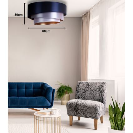 Duolla - Plafondlamp TRIO 3xE27/15W/230V diameter 60 cm blauw/zilver/koper