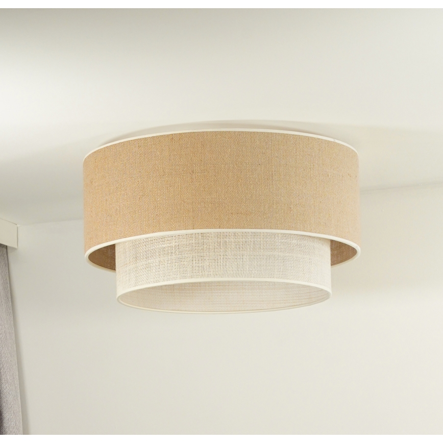 Duolla - Plafondlamp YUTE BOHO 1xE27/15W/230V diameter 45 cm bruin/crème