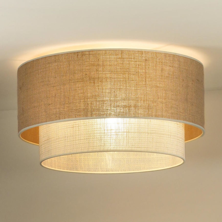 Duolla - Plafondlamp YUTE BOHO 3xE27/15W/230V diameter 60 cm bruin/crème