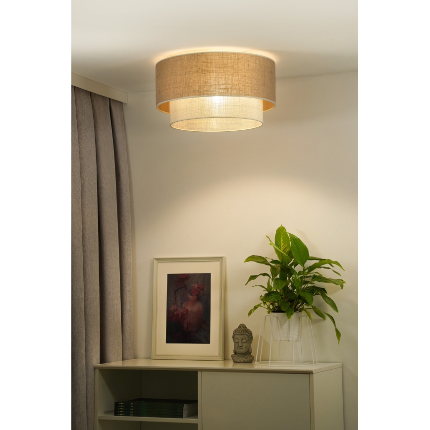 Duolla - Plafondlamp YUTE BOHO 3xE27/15W/230V diameter 60 cm bruin/crème