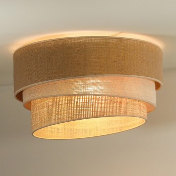 Duolla - Plafondlamp YUTE TRIO 3xE27/15W/230V diameter 60 cm bruin/grijs/beige