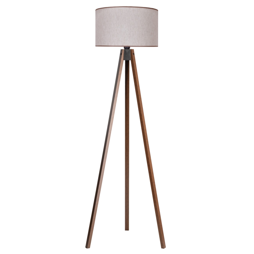 Duolla - Staande Lamp 1xE27/60W/230V diameter 44 cm beige/wengé