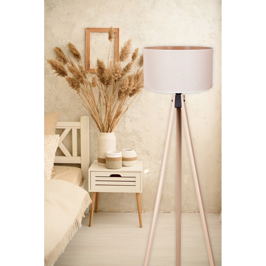 Duolla - Staande Lamp 1xE27/60W/230V diameter 44 cm crème/beige