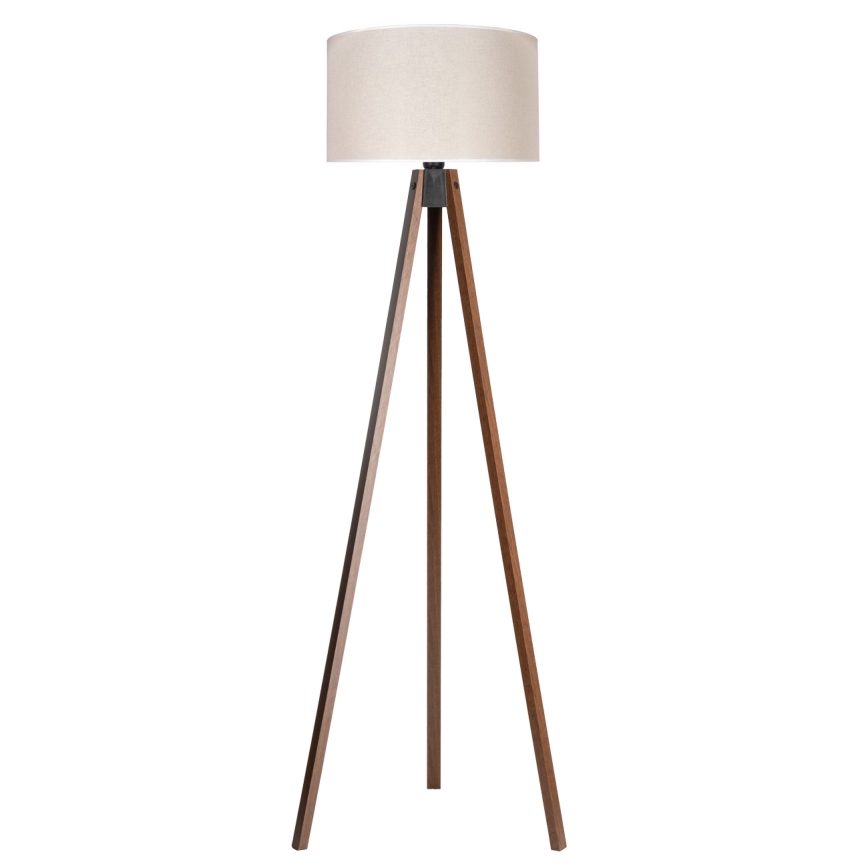 Duolla - Staande Lamp 1xE27/60W/230V diameter 44 cm crème/wengé