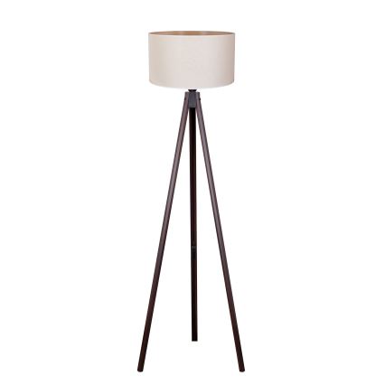 Duolla - Staande Lamp 1xE27/60W/230V diameter 44 cm crème/wengé