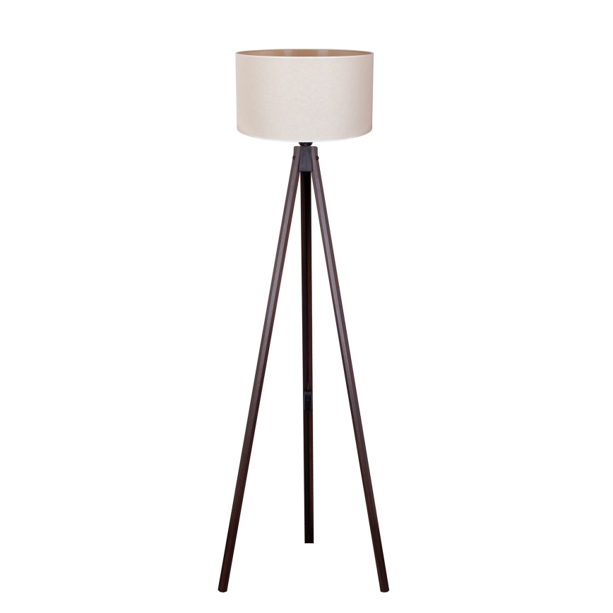 Duolla - Staande Lamp 1xE27/60W/230V diameter 44 cm crème/wengé