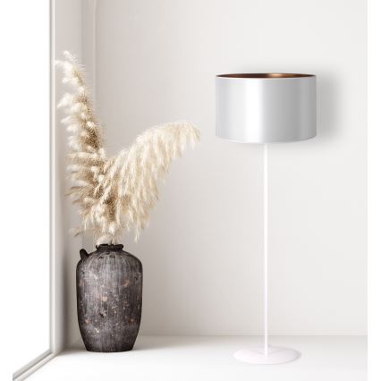 Duolla - Staande Lamp CANNES 1xE27/15W/230V diameter 45 cm zilver/koper/wit