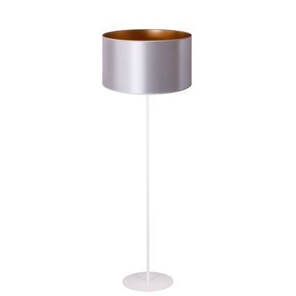 Duolla - Staande Lamp CANNES 1xE27/15W/230V diameter 45 cm zilver/koper/wit