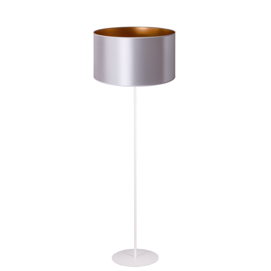 Duolla - Staande Lamp CANNES 1xE27/15W/230V diameter 45 cm zilver/koper/wit