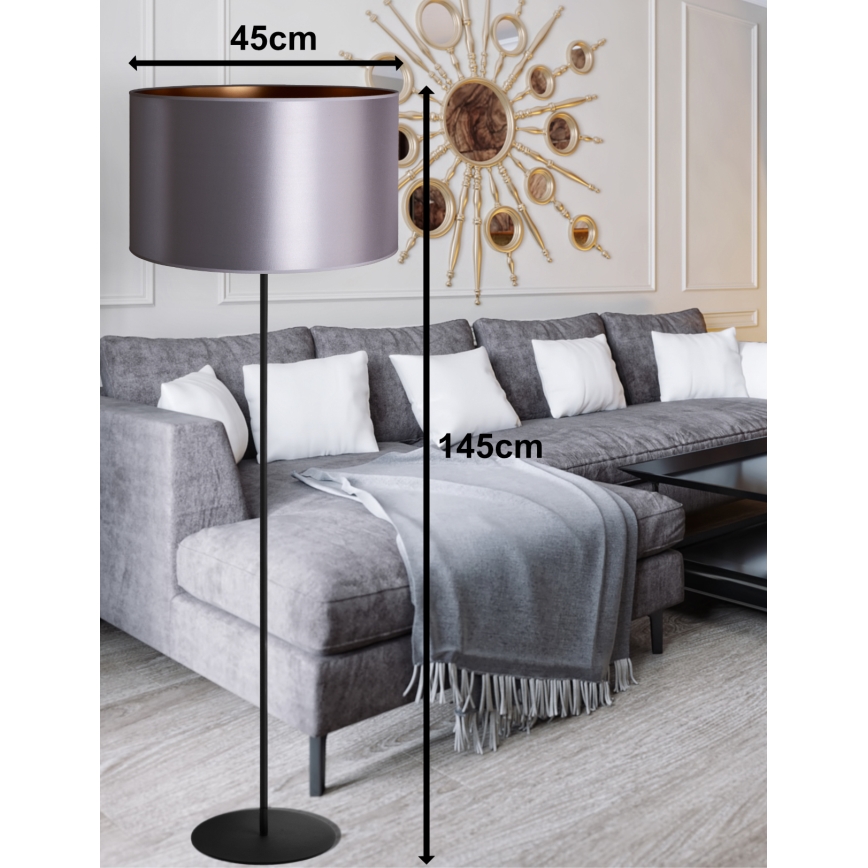 Duolla - Staande Lamp CANNES 1xE27/15W/230V diameter 45 cm zilver/koper/zwart