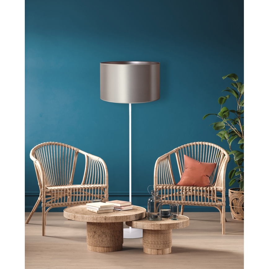 Duolla - Staande Lamp CANNES 1xE27/15W/230V diameter 45 cm zilver/wit