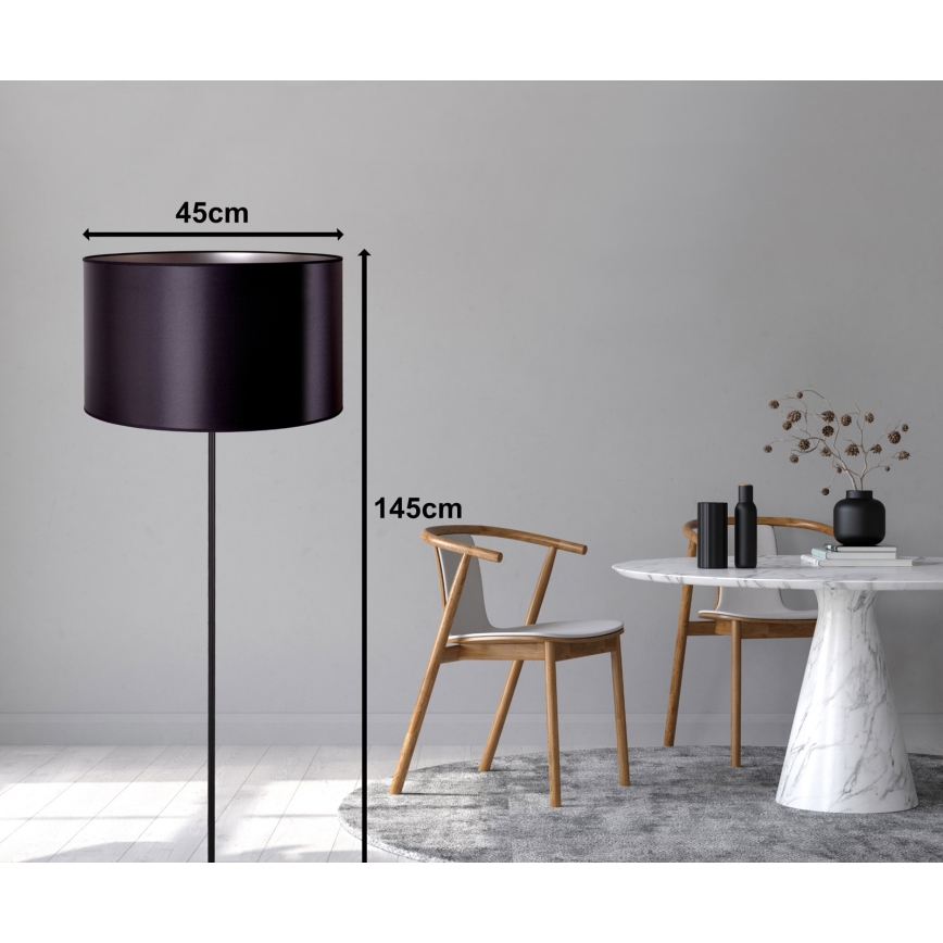 Duolla - Staande Lamp CANNES 1xE27/15W/230V diameter 45 cm zwart/zilver