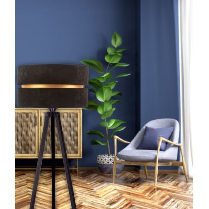 Duolla - Staande Lamp DUO 1xE27/60W/230V diameter 44 cm zwart/wengé
