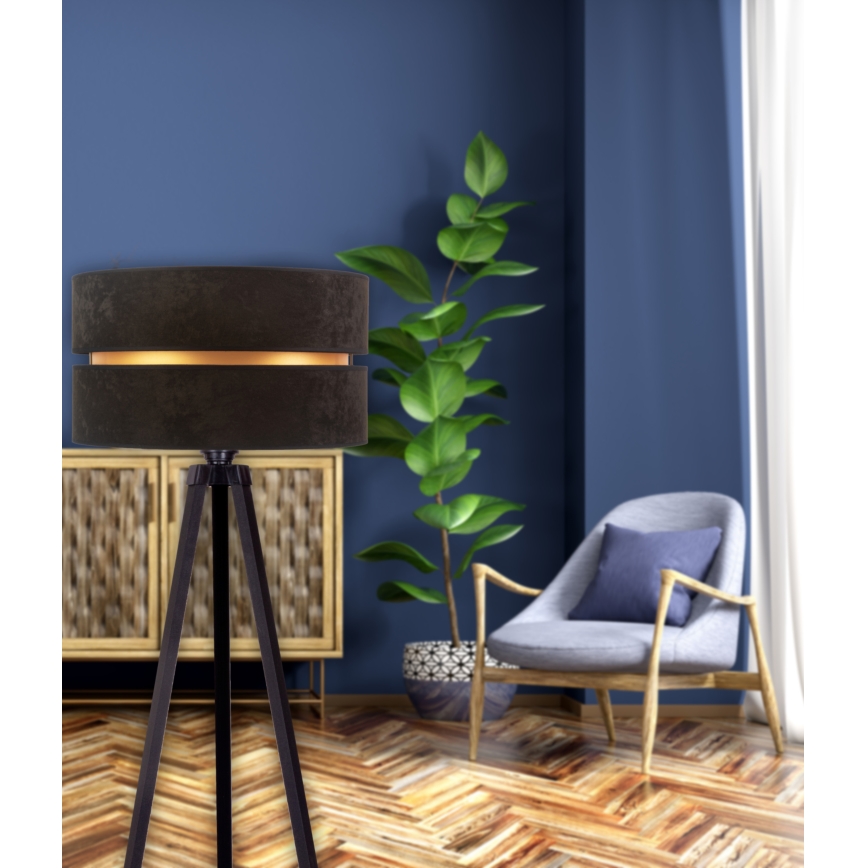 Duolla - Staande Lamp DUO 1xE27/60W/230V diameter 44 cm zwart/wengé