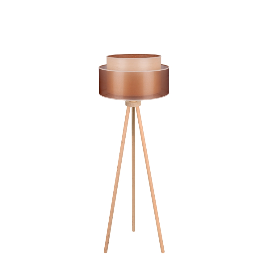 Duolla - Staande Lamp WOOD BOHO 1xE27/15W/230V diameter 45 cm koper/bruin/beige
