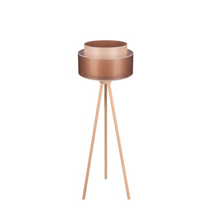 Duolla - Staande Lamp WOOD BOHO 1xE27/15W/230V diameter 45 cm koper/bruin/beige