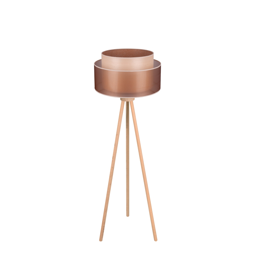 Duolla - Staande Lamp WOOD BOHO 1xE27/15W/230V diameter 45 cm koper/bruin/beige