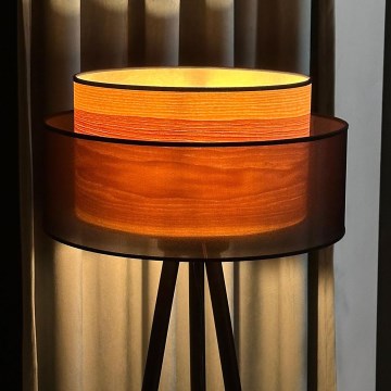 Duolla - Staande Lamp WOOD BOHO 1xE27/15W/230V diameter 45 cm zwart/beige