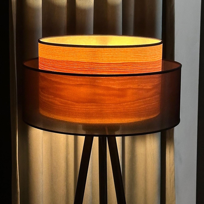Duolla - Staande Lamp WOOD BOHO 1xE27/15W/230V diameter 45 cm zwart/beige